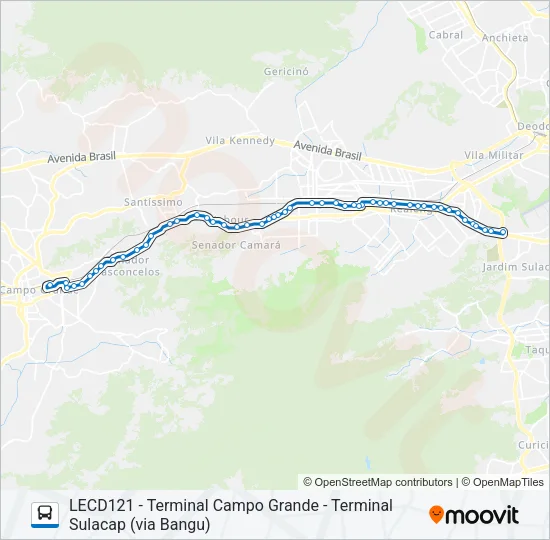 864 Bus Line Map