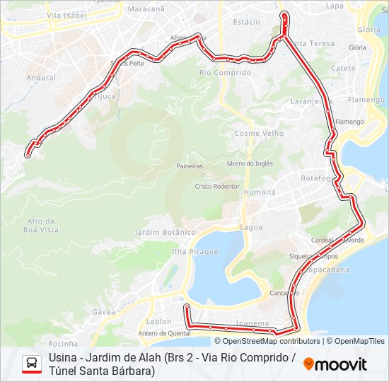 Mapa da linha 426 de ônibus