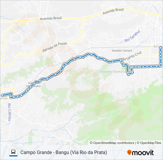 Mapa da linha 802 de ônibus