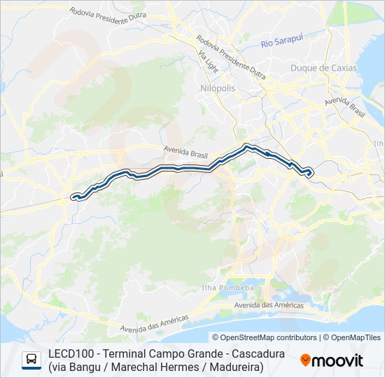 Mapa da linha 786 de ônibus