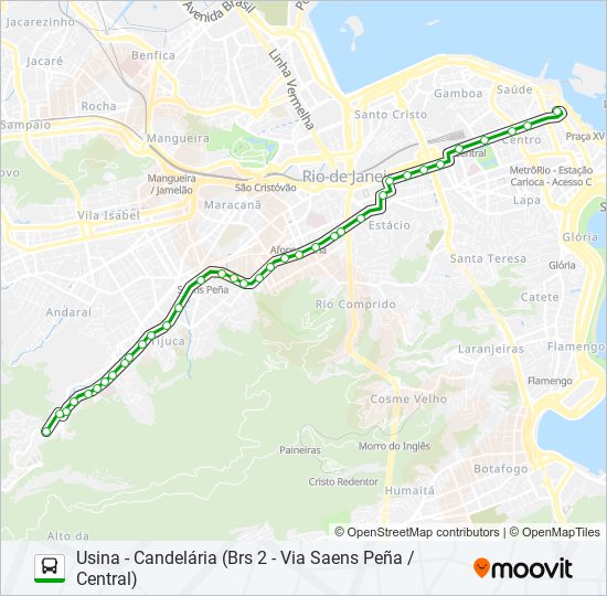 Mapa da linha 220 de ônibus