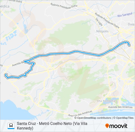 Mapa da linha 756 de ônibus