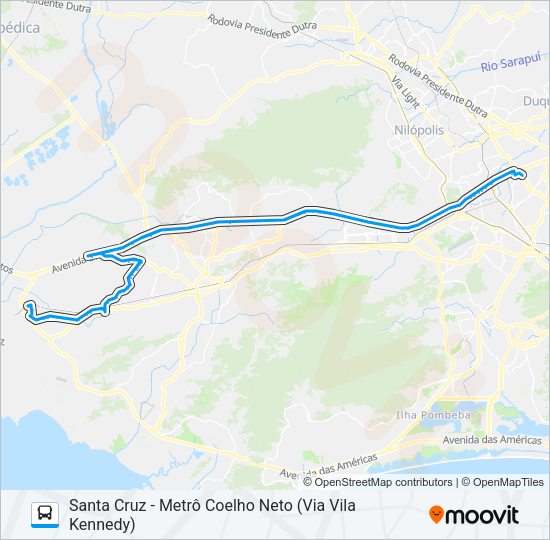 Mapa da linha 756 de ônibus