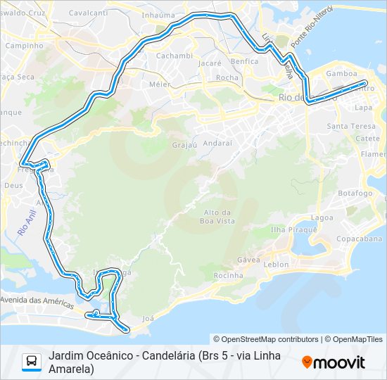 Mapa da linha 343 de ônibus