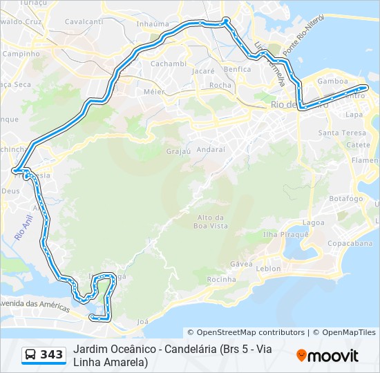 Linea 343 Horarios Paradas Y Mapas Barra Da Tijuca Jardim Oceanico