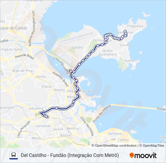 Mapa da linha 616 de ônibus
