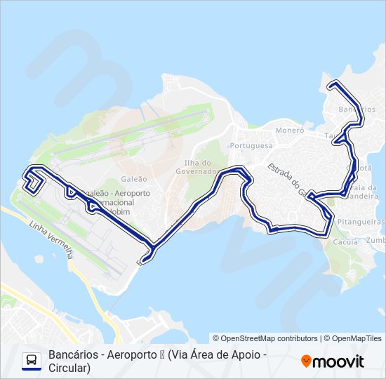 Mapa da linha 925 de ônibus