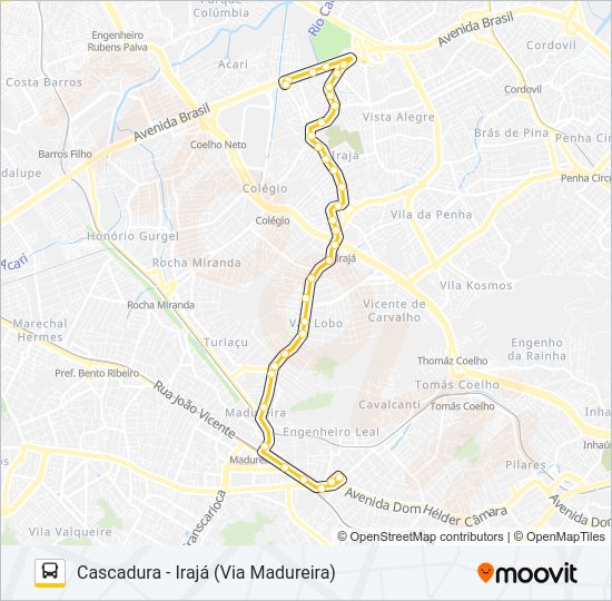 Mapa da linha 712 de ônibus