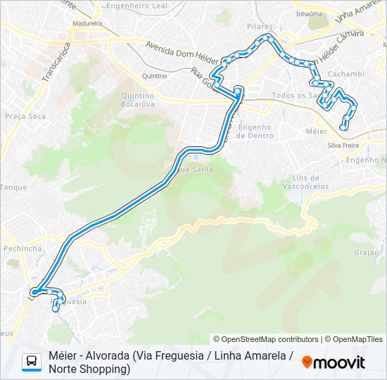 Mapa da linha 692 de ônibus