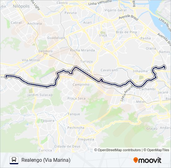 Mapa da linha 917SV de ônibus