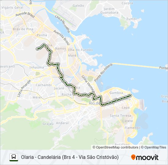 Mapa da linha 312 de ônibus