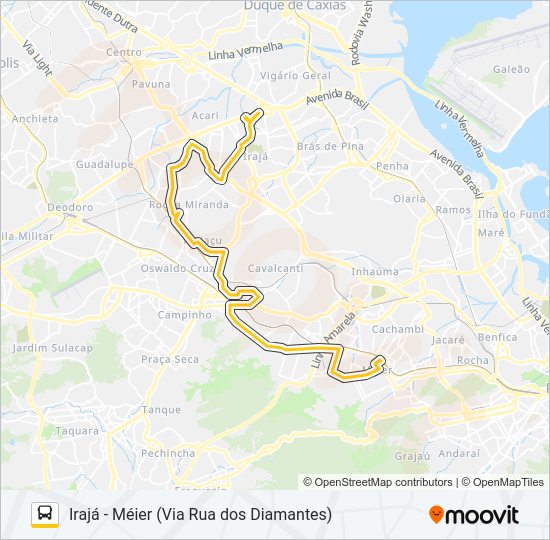 Mapa da linha 685 de ônibus