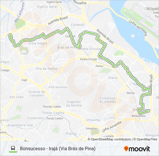 Mapa da linha 905 de ônibus