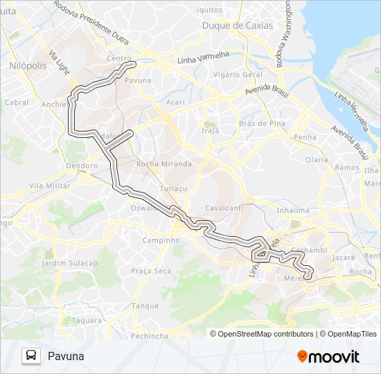 Mapa da linha 669 de ônibus