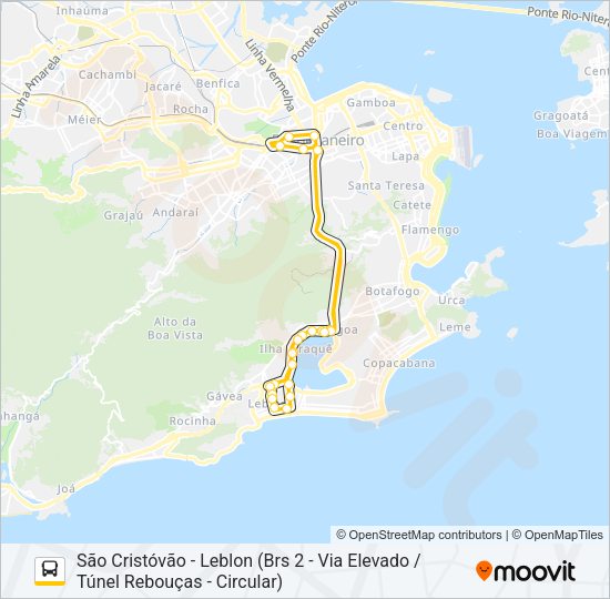 Mapa da linha 460 de ônibus