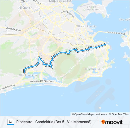 Mapa da linha 368 de ônibus