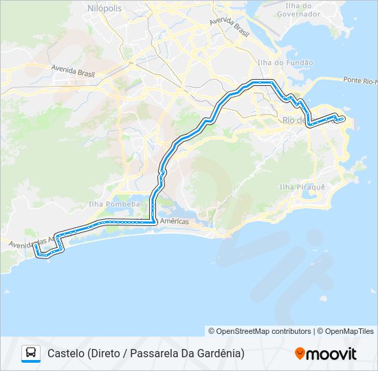 Mapa da linha 361 de ônibus