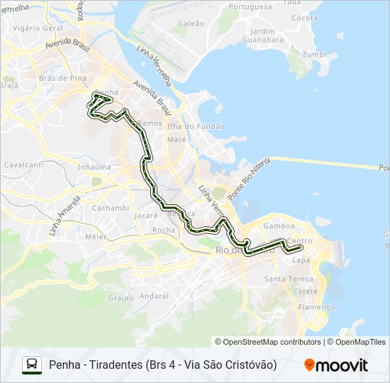 Mapa da linha 313 de ônibus