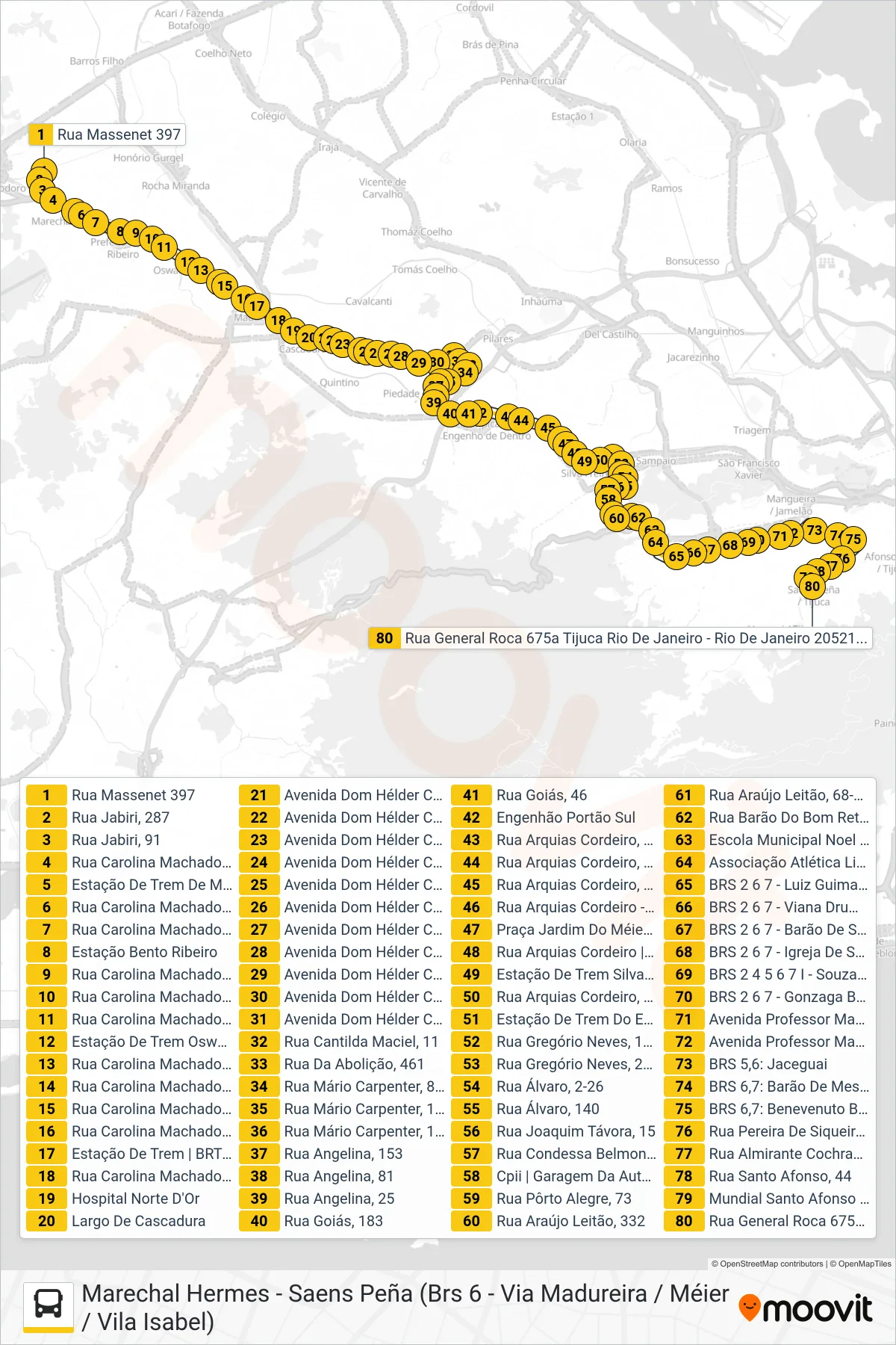 Rota e paradas da linha de ônibus 638 (Saens Peña) no mapa