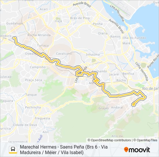 Mapa da linha 638 de ônibus