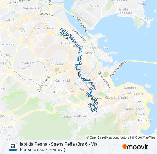 Mapa da linha 630 de ônibus