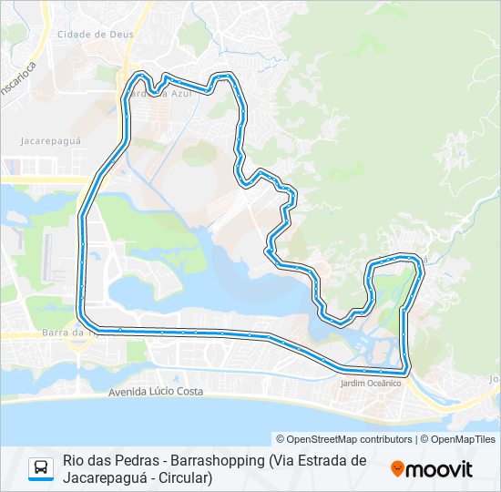 Mapa da linha 862 de ônibus