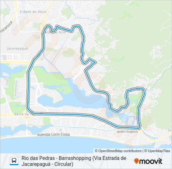 Mapa da linha 862 de ônibus