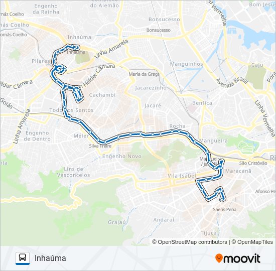 Mapa da linha 627 de ônibus