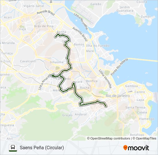 Mapa da linha 623 de ônibus