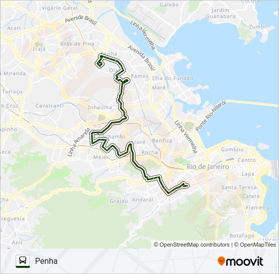 Mapa da linha 623 de ônibus