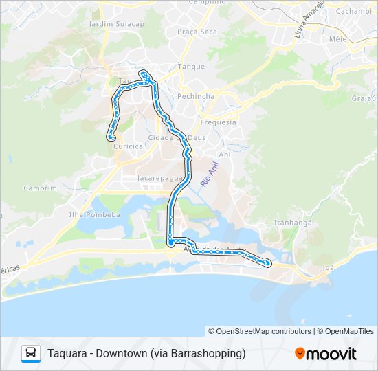 Mapa da linha 900 de ônibus