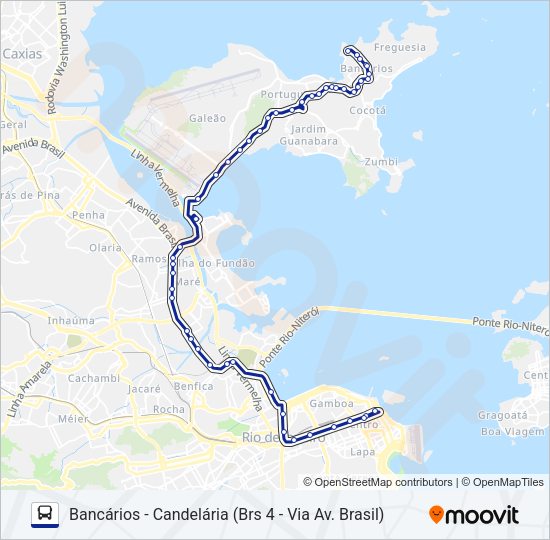 Mapa da linha 326 de ônibus