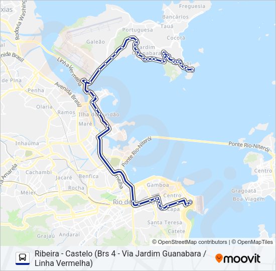 Mapa da linha 325 de ônibus