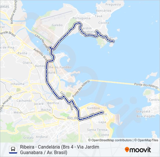Mapa da linha 324 de ônibus