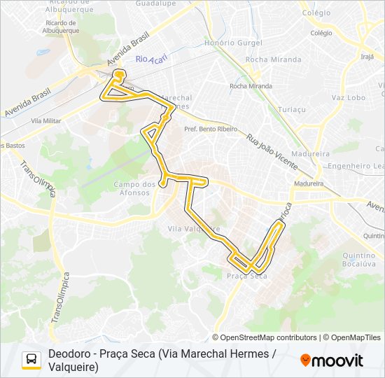 Mapa da linha 783 de ônibus