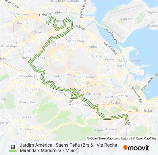 Mapa da linha 639 de ônibus