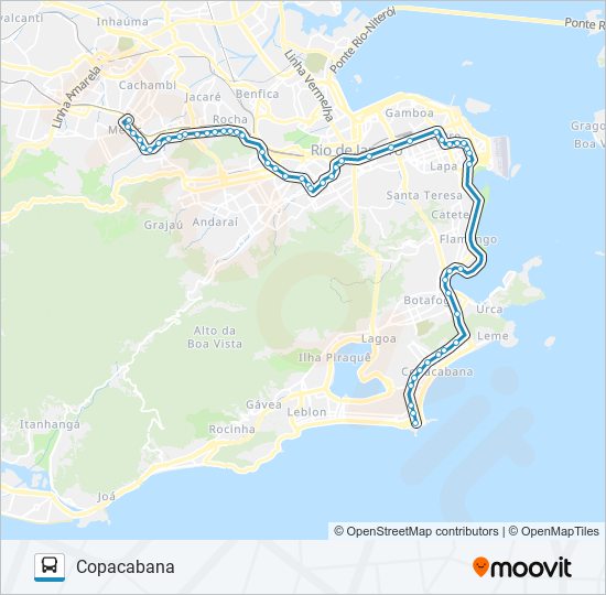 Mapa da linha 455 de ônibus