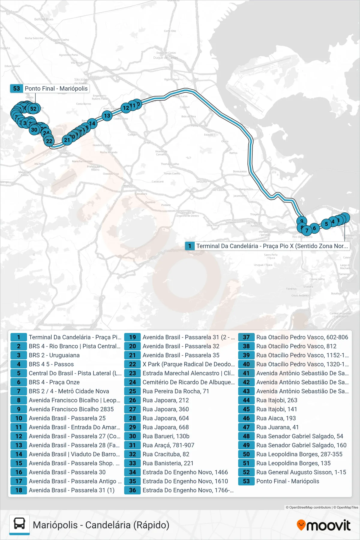 Rota e paradas da linha de ônibus SR 386 (Mariópolis) no mapa