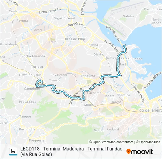 Mapa da linha 979 de ônibus