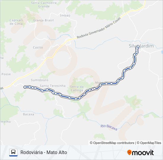Mapa da linha RODOVIÁRIA - MATO ALTO de ônibus