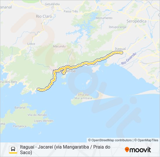Mapa da linha 457U de ônibus