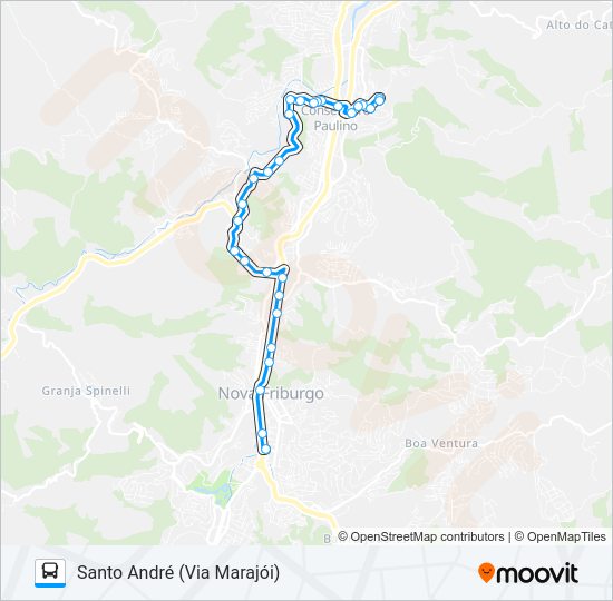 Mapa da linha 18-B de ônibus