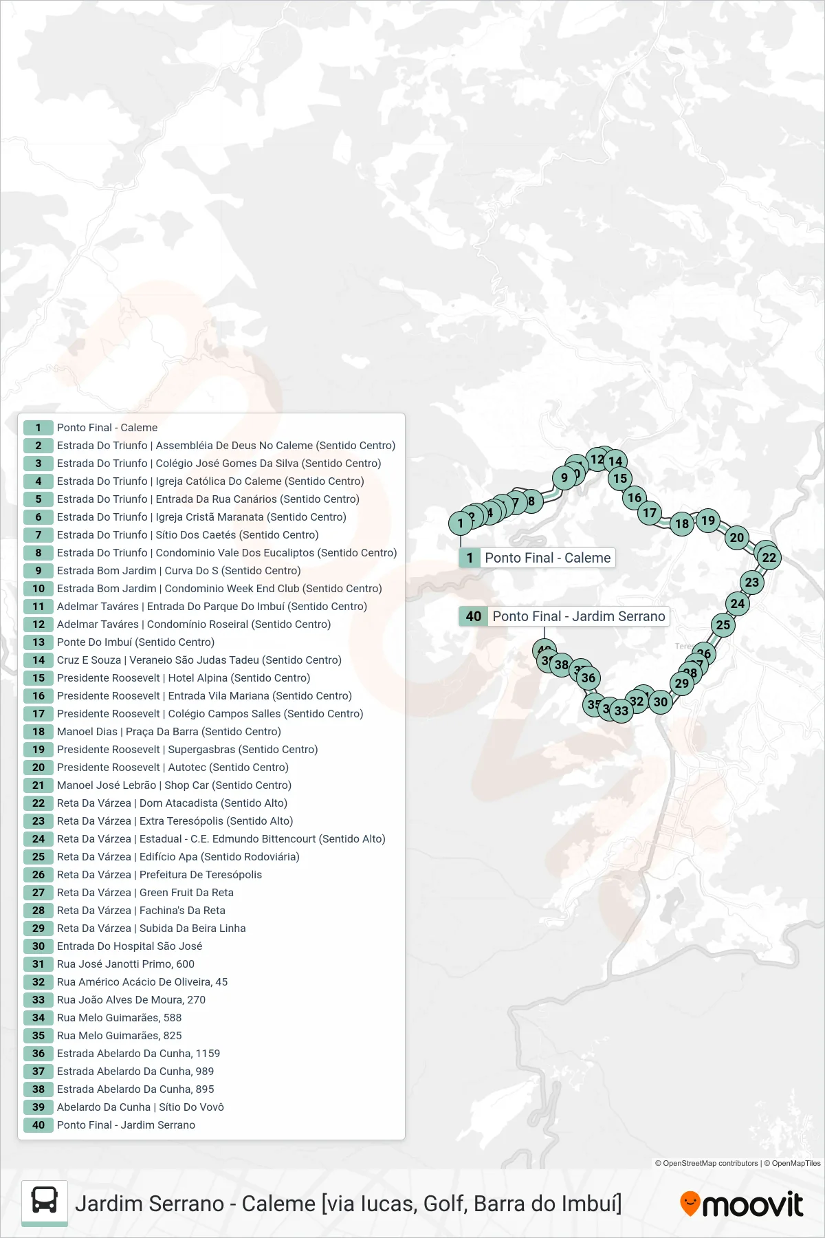 P02 bus Line (Jd. Serrano [Via Golf, Iucas]) route and stops on a map