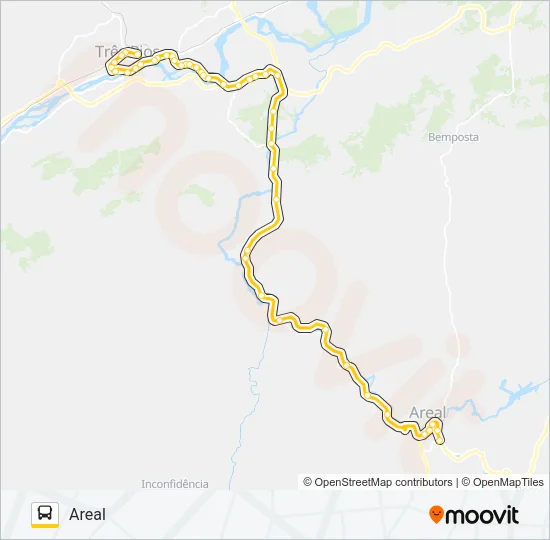 AREAL - TRÊS RIOS (EXECUTIVO) Bus Line Map
