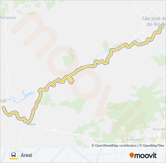Mapa da linha MP90 de ônibus