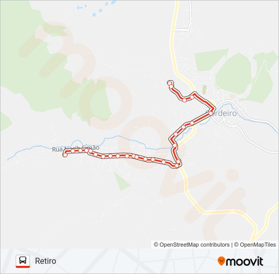 Mapa da linha PIRAZZO - CONSTANTINO de ônibus