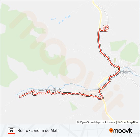 Mapa da linha RETIRO - JARDIM DE ALAH de ônibus