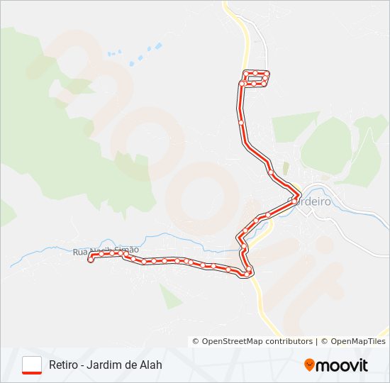 Mapa de RETIRO - JARDIM DE ALAH de autobús