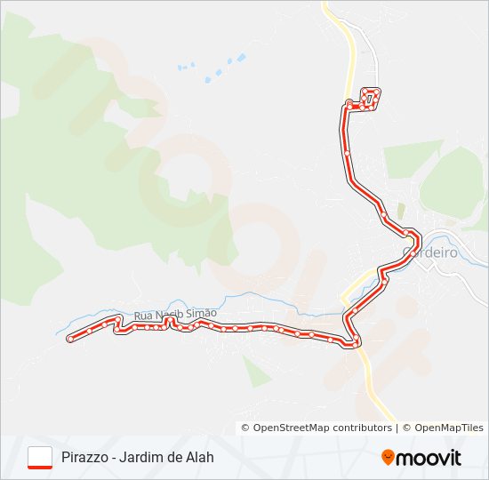 Mapa da linha PIRAZZO - JARDIM DE ALAH de ônibus