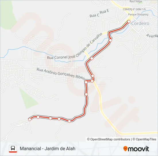 MANANCIAL - JARDIM DE ALAH Bus Line Map